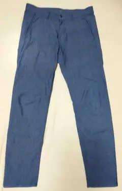 COMME CA ISM❣️美品❣️青色 ワイドパンツ ボタン付き