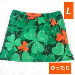 ラウドマウス LOUDMOUTH ゴルフスカート L クローバー柄 ゆったり L