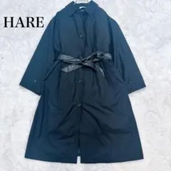 HARE ブラック トレンチコート ベルト　バイピング　ライナー付き　Mのサムネイル