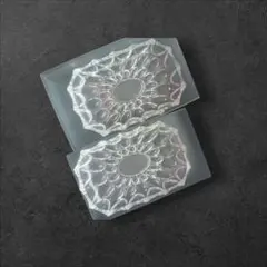 HOYA 　クリスタルガラス 皿　2枚セット 　昭和レトロのサムネイル