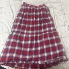 Samansa Mos2 シャーリングティアードスカート　レッドサイズF