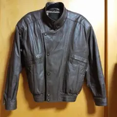 ✨美品✨Vintage 本革 丈短 M ジャケット(ダークブラウン)ポケット5♪