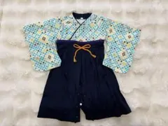 袴風ロンパース ブルー系 80cm