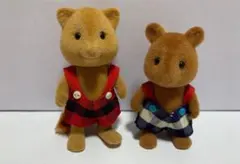 【初期・当時物】シルバニアファミリー キツネ・ブラウンリス 2体セット