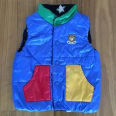 ミキハウス リバーシブル 中綿ベスト 90 くま 星 スター