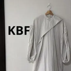 KBFケービーエフ/ストライプ柄 アシンメトリー ロングシャツワンピース