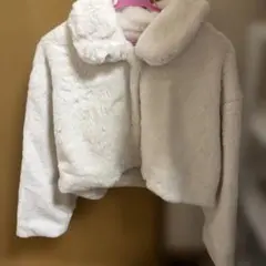 ホワイト クロップドジャケット F