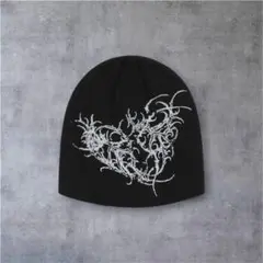 激レア‼️YXNGBRATZ ブラック ビーニー 刺繍ロゴ - メルカリ