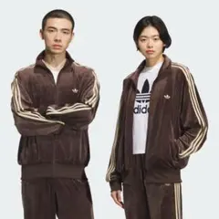 adidas アディダス ファイヤーバード トラックトップ ベロア ブラウン