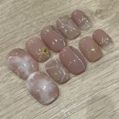 ベリーショート　ネイルチップ　ネイル　ブラウン　ピンク　ゴールド　ネイル　冬