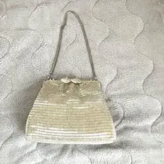 【昭和レトロ】 シルバービーズ　パーティバッグ