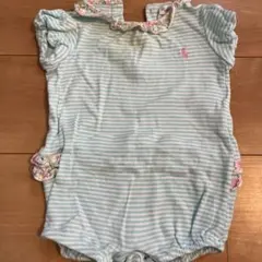 ラルフローレン花柄ボーダーロンパース9M
