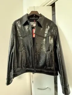 未使用品/XL相当 即完売　DIESEL エナメルレザージャケット　最安値のサムネイル