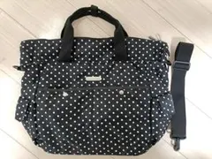 美品ミキハウス　キルティング マザーズバッグ トートバッグ ブラック 2way 美品ミキハウス キルティング マザーズバッグ トートバッグ ブラック