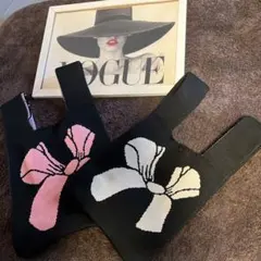 XmasSALE★ラスト一点★ ♡ミニトートバッグ ニットエコ手提げ