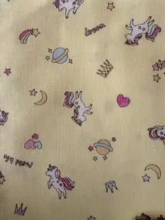 ユニコーン・ギンガム・ドット柄生地セット　はぎれ