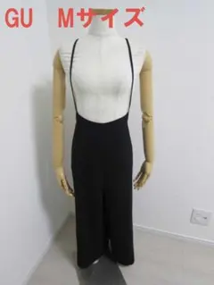 美品 ジーユー サロペット M ブラック系 ウエストゴム