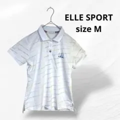 ELLE SPORTエルスポーツ 半袖ポロシャツ　白　ロゴ刺繍のサムネイル