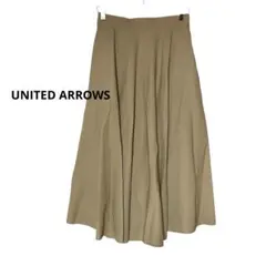 UNITED ARROWS コットンフレアロングスカート ベージュ 38 ゴム入のサムネイル