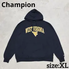Champion ウエストバージニア大学 XL カレッジロゴ パーカー ブラック