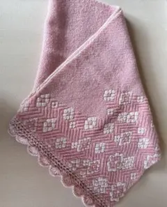 昭和レトロ　着物　ショール　マフラー　ニット　ピンク　ヴィンテージ