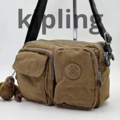 kipling キプリング ショルダーバッグ ナイロン カーキ ゴリラストラップ