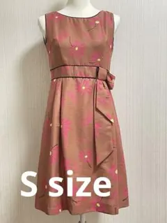 最終値下げ　チェスティ　chesty 花柄　リボン　フレア　ワンピース　S