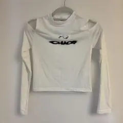 FOLLOWING CHAOS オフショルダー長袖Tシャツ ホワイトのサムネイル