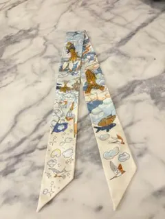 〝美品〟エルメス ツイリー　私の雲 アイボリー 水色 ブルー 楽天市場】HERMES(エルメス) SUR MON NUAGE 私の雲 ツイリー スカーフ