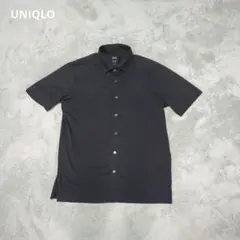 UNIQLO　エアリズムコットンフルオープンポロシャツ　ブラック　半袖　M
