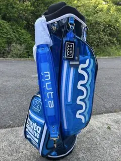 新品未使用タグ付き　MUTA MARINE ゴルフバッグ　スケルトン　ネイビー Safari x muta MARINE GOLF クリアキャディバッグ (クリア