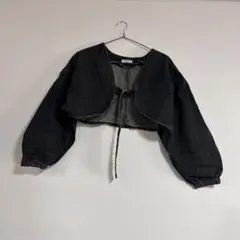 ブラック デニムジャケット M ショート丈