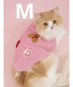 ジェラートピケ「CAT＆DOG」ベビモコベアサガラ刺繍プルオーバー（M)ピンク