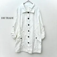 ディーエイチトレード トレンチシャツ 【M】 白 薄手 シングルボタン 羽織り