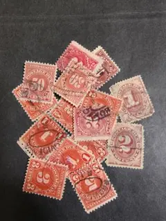 外国切手 ヴィンテージ　アメリカ不足料切手 数字図案