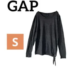 Gap グレー 長袖 Tシャツ S 秋冬 リボン付きカットソー 海外古着