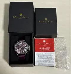 新品未使用 Salvatore Marra 腕時計 パープル クロコ型押しのサムネイル