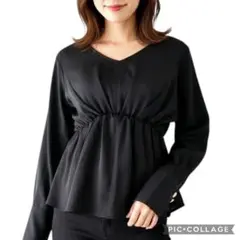 【新品】rienda リエンダ ♡ビジューボタン ペプラムブラウス ブラック