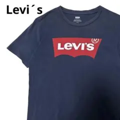 【リーバイス】半袖 グラフィック ロゴＴシャツ 古着　メンズレディース　ネイビー