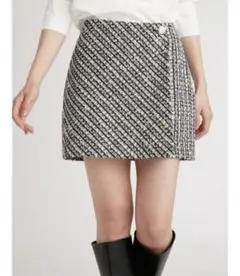 SNIDEL ツイード ラップミニスカート