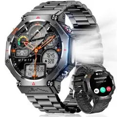 スマートウォッチ 軍用規格 1.39インチ 腕時計 3ATM防水 耐衝撃性