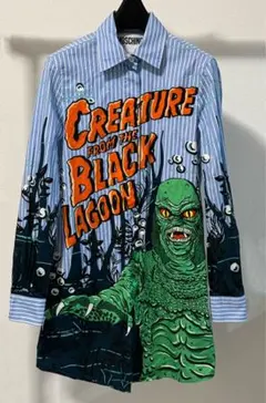 MOSCHINO 2020 復刻映画半魚人 ストライプ長袖シャツワンピースのサムネイル