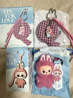 ラブブ LABUBU PIN FOR LOVE ぬいぐるみキーホルダーセット Q