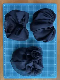 黒いヘアアクセサリー3点セット