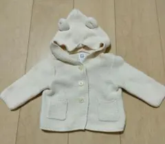 baby GAP アイボリー フード付きカーディガン 3-6ヶ月