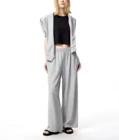 【美品】【UNIQLO】スウェットワイドパンツ 古着韓国モードy2kグランジ