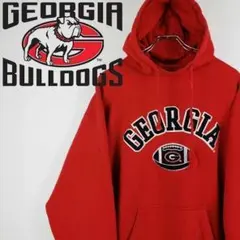 【90s 古着】カレッジ フットボール 刺繍ロゴ ジョージア大学 パーカー