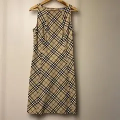 【Burberry ブルーレーベル】ノースリーブ ひざ丈ワンピース 36
