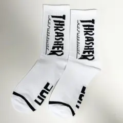 THRASHER スラッシャー ロゴソックス フリーサイズ ホワイトのサムネイル