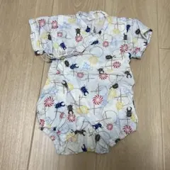 【美品】　甚平 ロンパース　80cm クワガタ　カブトムシ　昆虫　綿100%